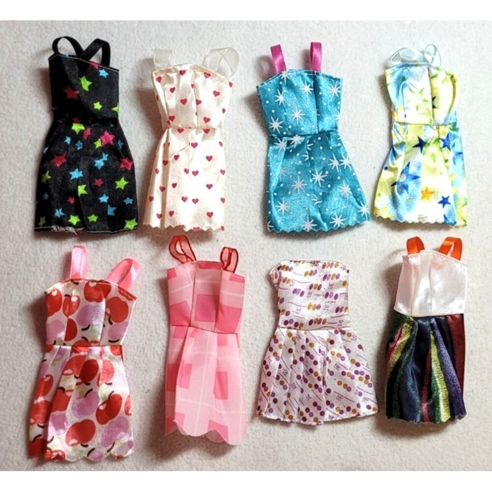 Colorful Doll Dresses Lot Fits 11.5" Fashion Dolls Barbie, etc. Play Quality